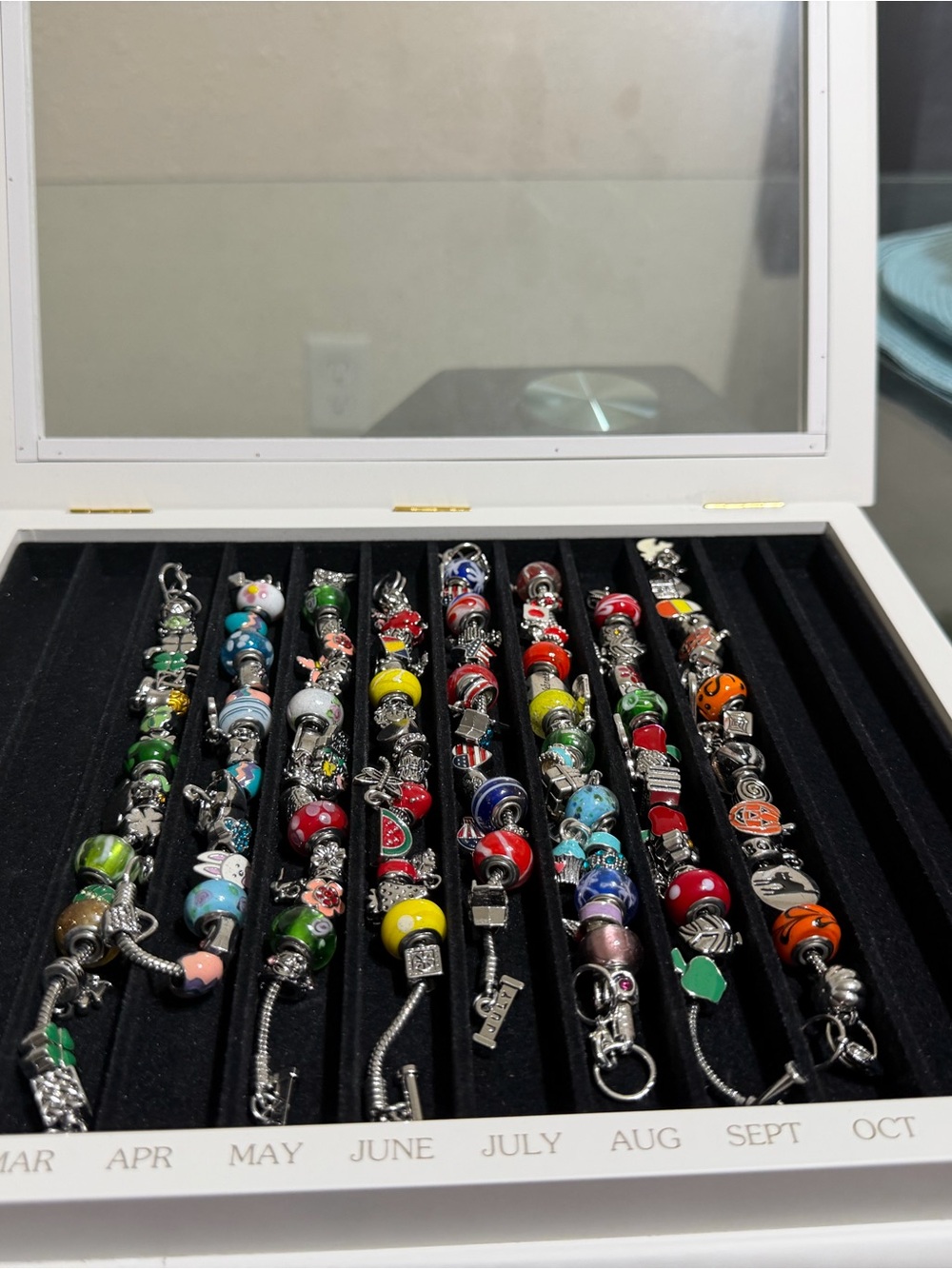 Willabee and Ward 8- Month Holiday Charm Bracelets  W/Case Rare